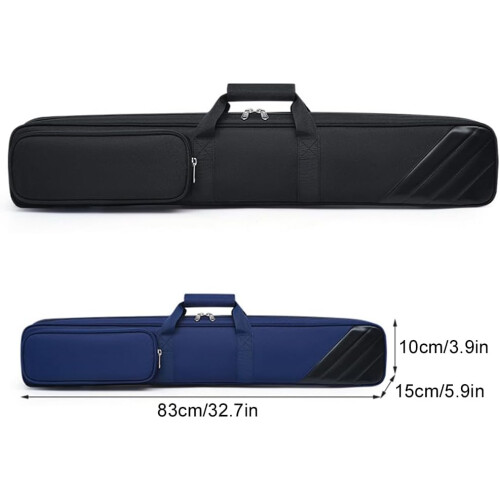 Lightweight Pool Cue Case 2x2, Comfortable Two-Way Use, Padded, Inside And Outside Pockets, Blue 1