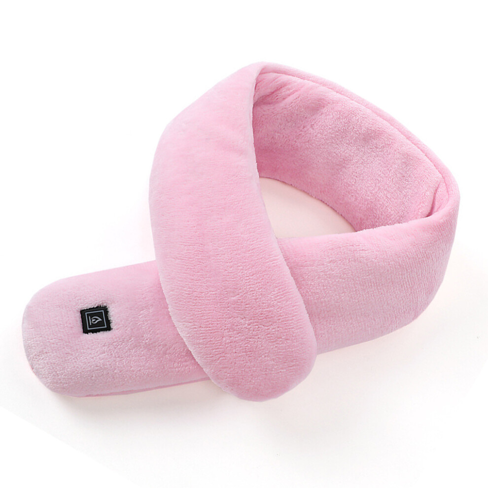 (Pink) Electric Heated Scarf USB 3 Gear Washable Warm Neck Warmer Outdoor