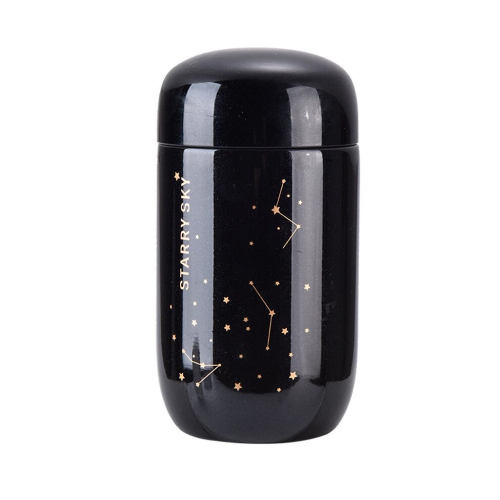 (Black) 200ml Starry Sky Insulated Coffee Cup Vacuum Flask Hiking Water Bottle-image-OPC-PKRZGDT-NEW