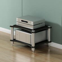 AV Media Stand 4-Tier Wooden Console Shelf For Record Player HiFi Tower Rack Stereo Cabinet Corner Storage 60x48x40 cm