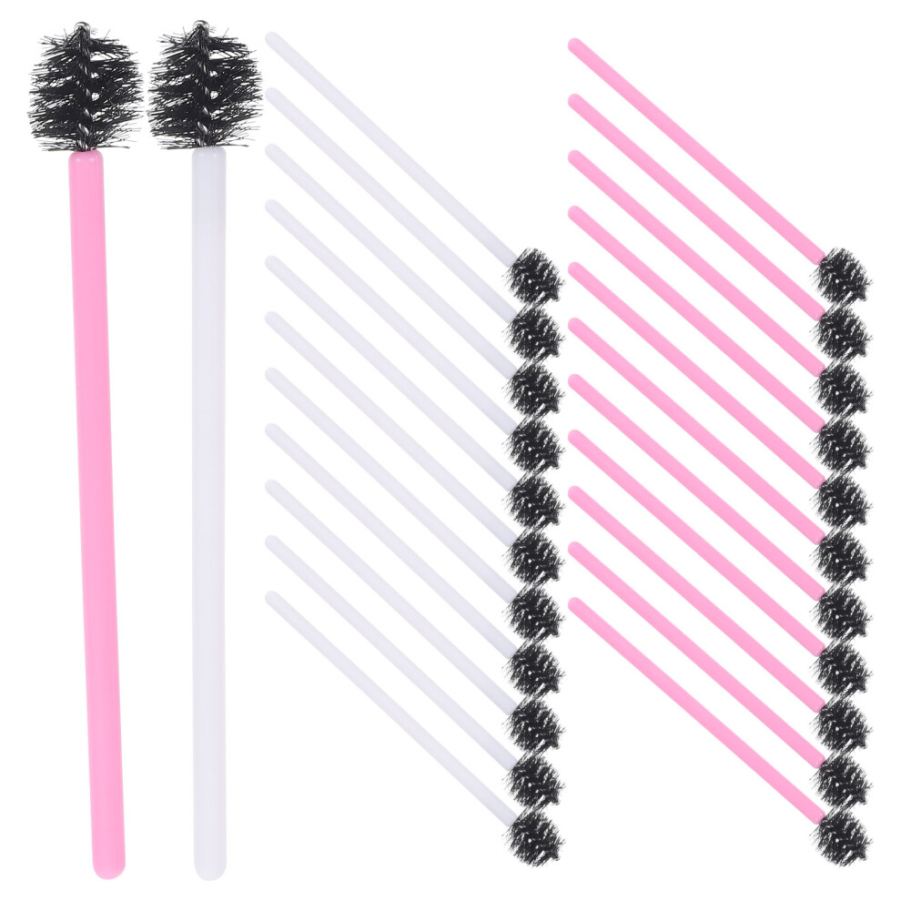 Solustre 100Pcs Disposable Eyelash And Eyebrow Brushes Portable Cosmetic Tool