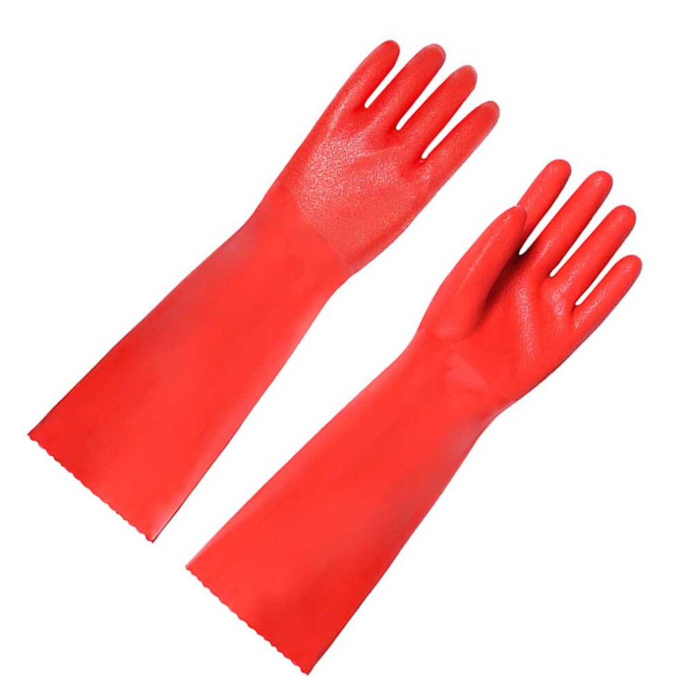 1 pair 35cm red thick non-slip kitchen cleaning gloves for daily use-image-OPC-PKRZMCC-NEW