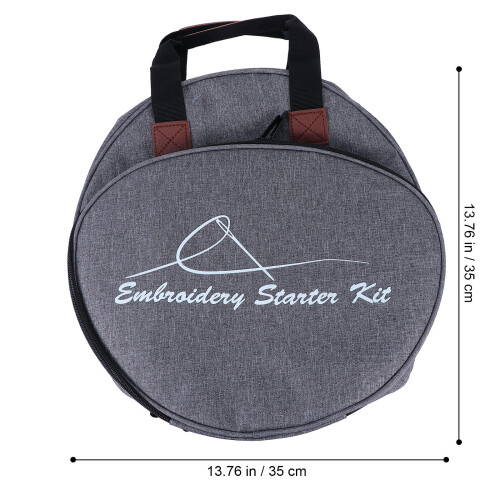 durable embroidery project bag for storage and kits (grey) 1
