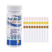Hot Tub Test Strips For pH, Chlorine And Hardness - Water Quality Testing Kit For Pools And Spas 50 Count