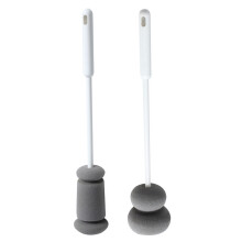2pcs abs sponge brush for bottles glasses 360 cleaning white a + b