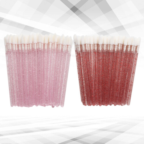 100pcs disposable hollow lip gloss bars applicators (red+pink) 2