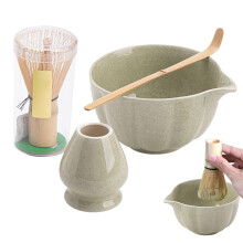 Matcha Making Set, Travel Tea Ceremony Kit, Matcha Starter Kit, Includes Bowl Whisk Scoop And Holder, Home Kitchen Prep