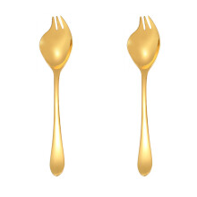 2pcs stainless steel long handle salad spoons for home use