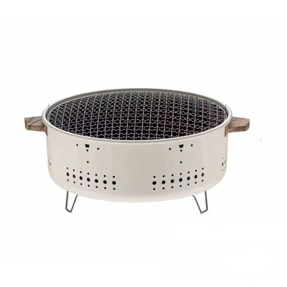 Portable Smoke-Free Barbecue Grill Solid Color White For Outdoor Household Use-image-OPC-PKRZXQS-NEW