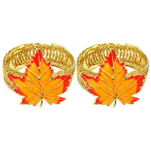 2Pcs Curtain Holders Spring Drapes Ties Backs Maple Leaf Decor 2