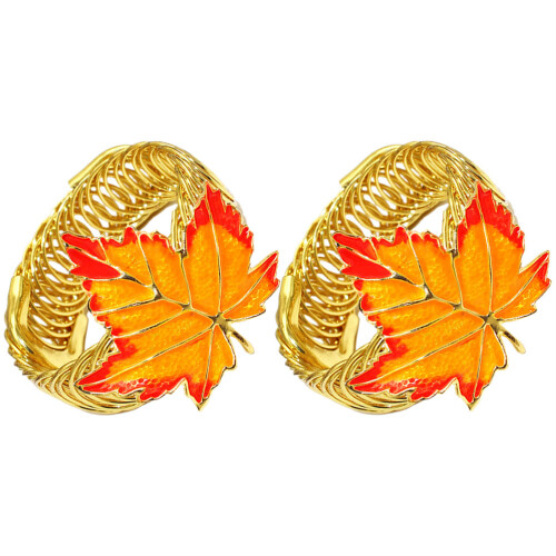 2Pcs Curtain Holders Spring Drapes Ties Backs Maple Leaf Decor
