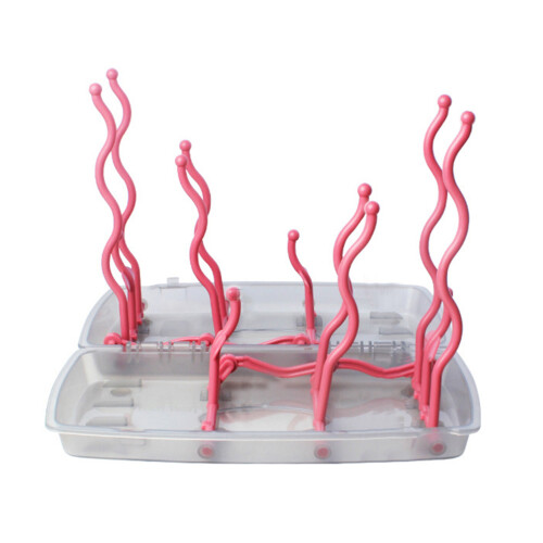 1Pc Pink Baby Bottle Drying Rack PP Multi-Functional Storage Stand 2
