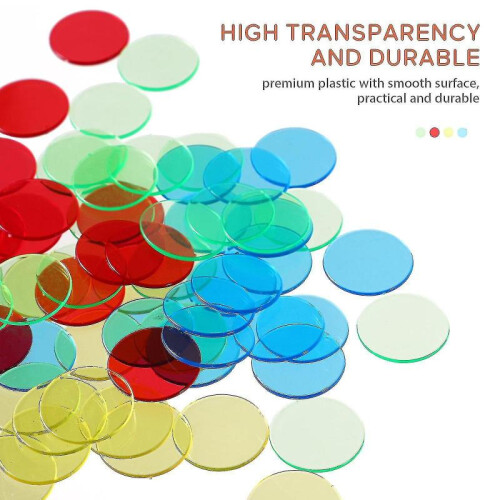 500pcs Transparent Color Bingo Chips Plastic Markers Clear Game Counting Chips 1