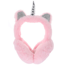 Pink Unicorn Plush Ear Warmers Non-Slip Winter Ear Covers
