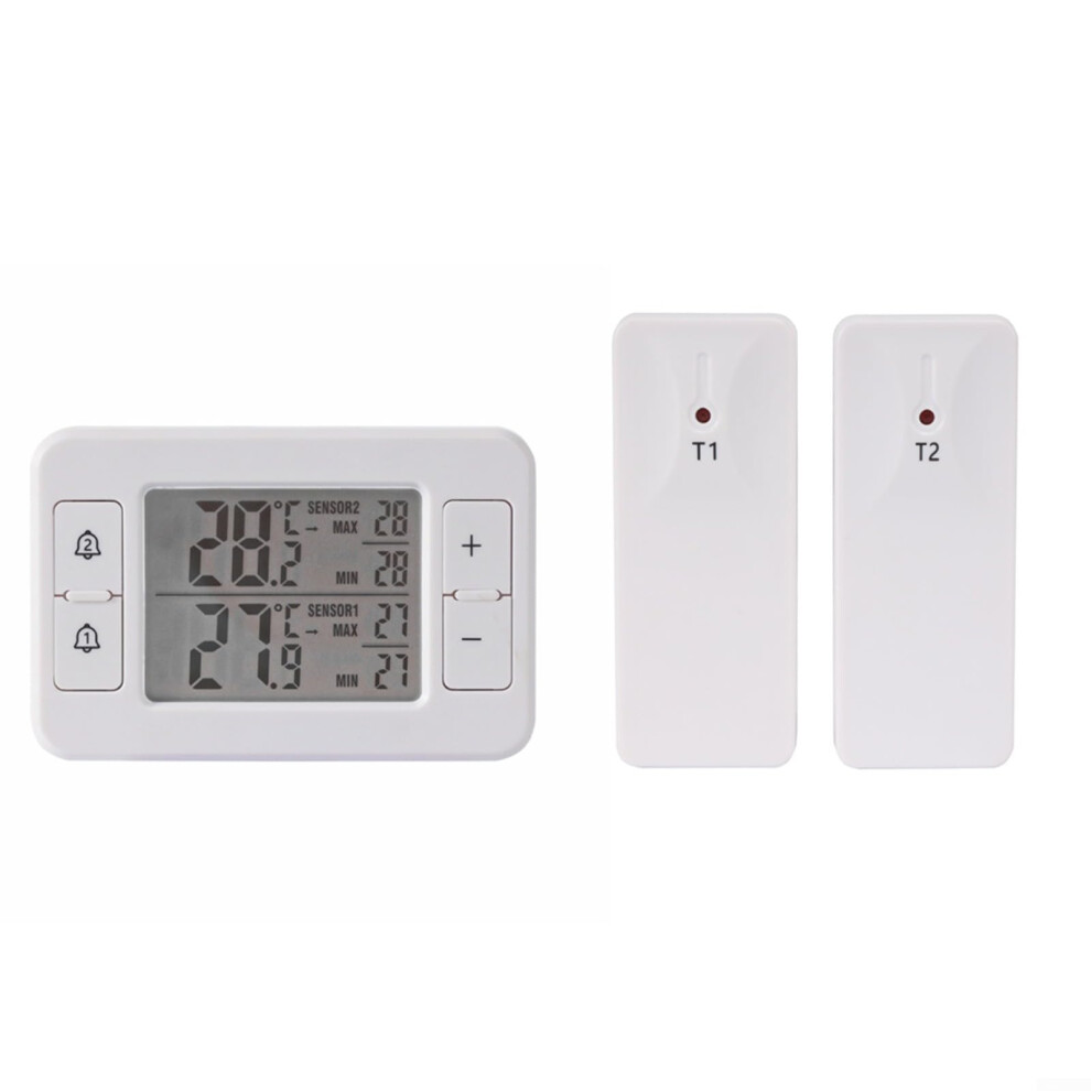 Digital Freezer Thermometer Dual Sensor Remote Temperature Monitor With Alarm For Home, Wine Cellar, Rv 9084446118803