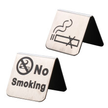 2pcs stainless steel no smoking signs for home office