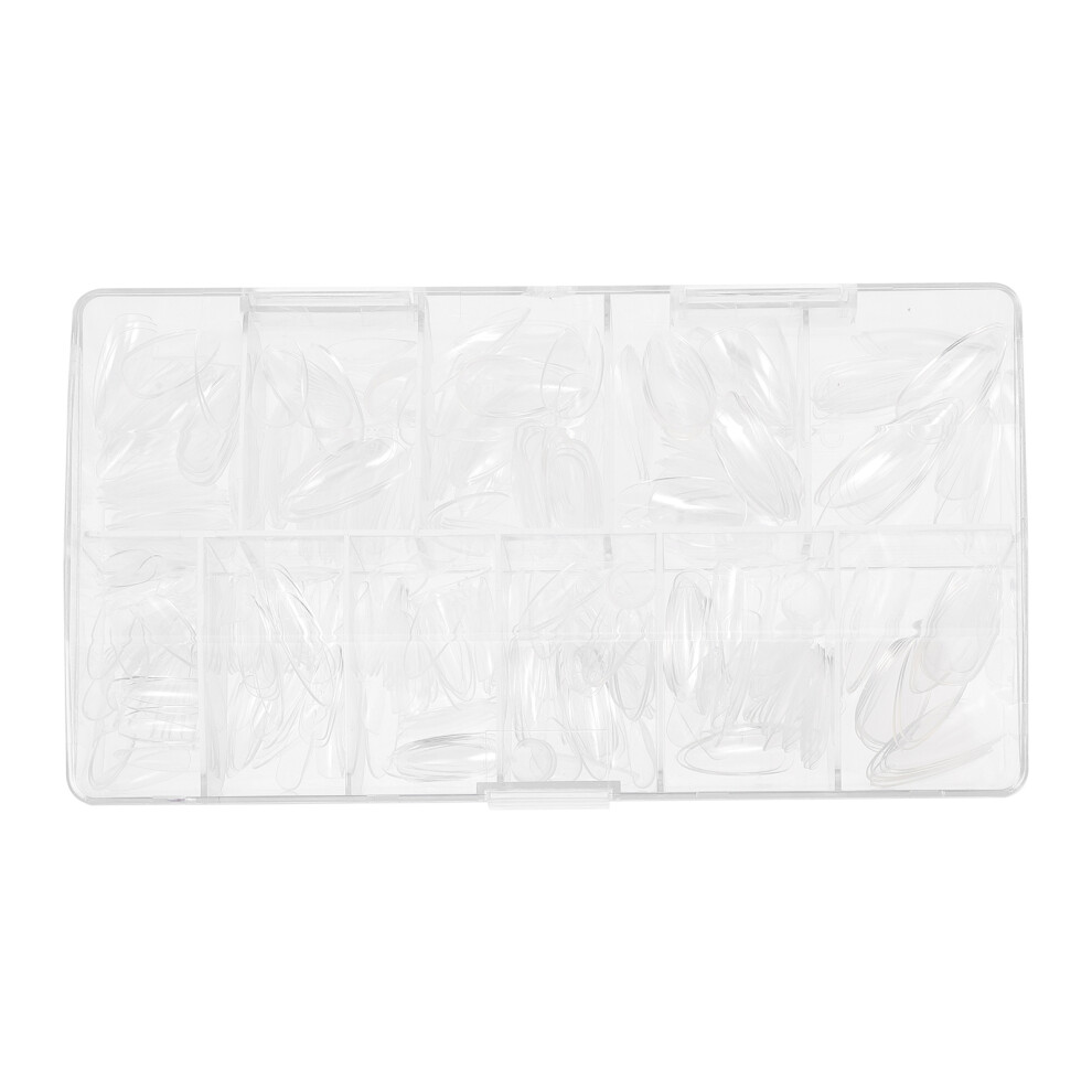 Solustre 500Pcs Clear False Nails Full Cover Almond Tips