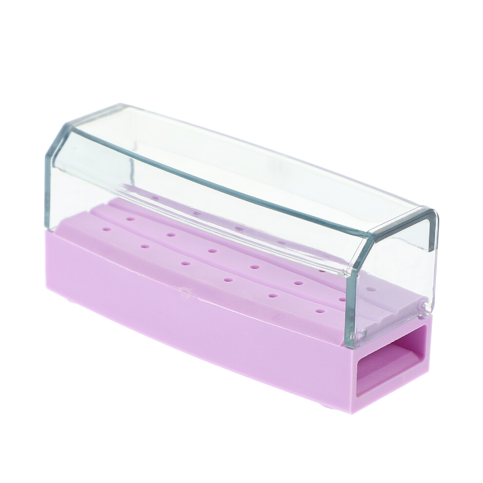 Inoomp Plastic Nail Drill Bits Storage Box Display Case Organizer