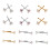 24pcs nose piercing studs bone diamond rings for women 1