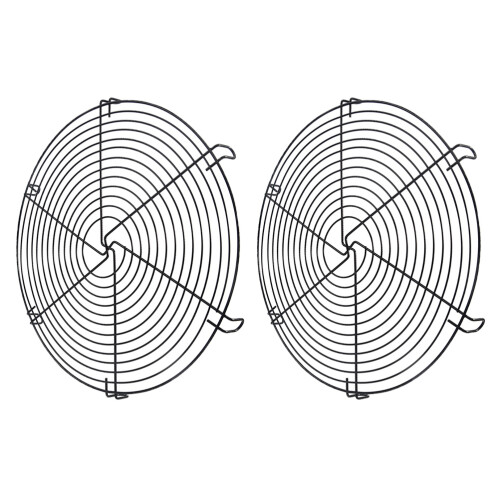 2Pièces Grille De Refroidissement Ronde Noir Pour