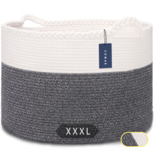 COMSE Extra Large Blanket Basket Storage Basket Laundry Basket 21.7x 13.8 Laundry Hamper Cotton Rope Basket Blanket Basket Living Room Toy Bask
