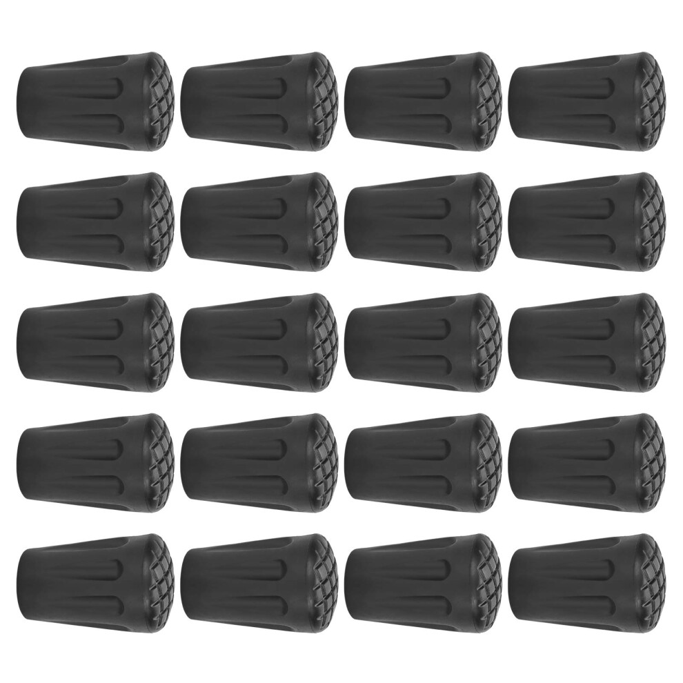 Cane Tips 20-Piece Plastic Replacement For Walking Cane And Walking Stick, Universal Fit