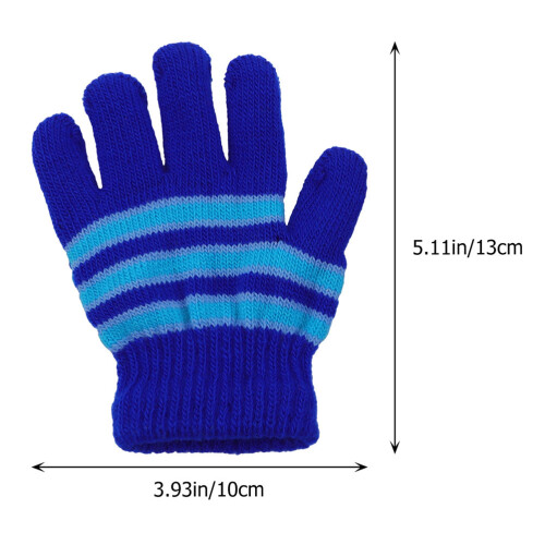 6 paar kinder-winterhandschuhe, warm, gestrickt, fünffinger 1