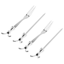 4-teiliges -Gabel-Set mit Fruchtspießen, Hasenform-
