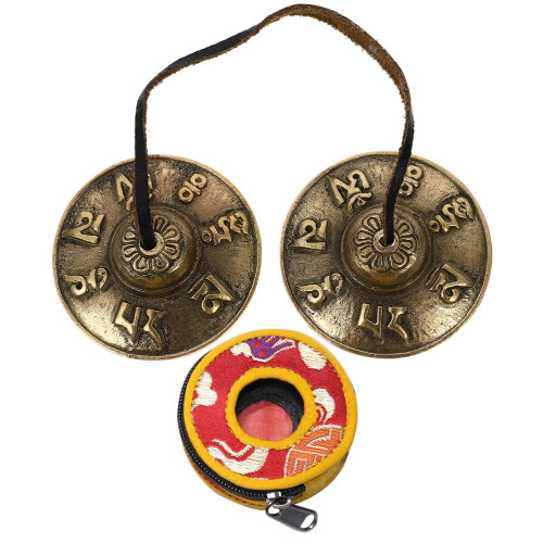1 set vingercimbaalbel, percussieinstrument, religieuze cimbaalbel