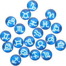 20 stuks 12-constellatie cabochons glazen koepel edelstenen