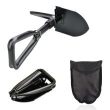 Folding Shovel 46.5 cm High Carbon Steel Entrenching Tool With Detachable Carrying Bag Lightweight Portable Digging Spade