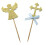 24 cake toppers glitzer mit blauer schleife 5