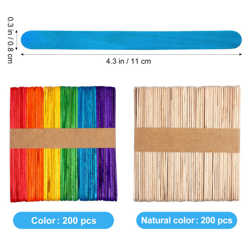 400 eisstäbchen naturholz, lutscherstäbchen, bastelzubehör diy 2