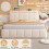 King Upholstered Bed Frame with LED Channel, Beige 5
