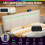 King Upholstered Bed Frame with LED Channel, Beige 7