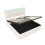 King Upholstered Bed Frame with LED Channel, Beige 8