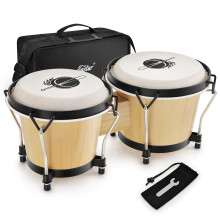 Eastar Bongo Drums 6A and 7A Wood Percussion Instrument Bongos for Kid