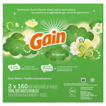 Gain Trocknertücher (2 x 160 Tücher, insgesamt 320 Tücher)