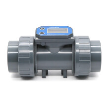Digital Flowmeter High Flow Capacity Clear Display Swimming Pool Water Treatments Accurate Liquid Measurement