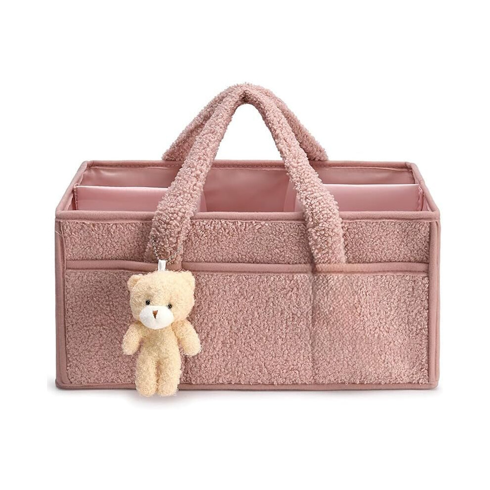 Changing Organiser, Baby Nappy Caddy & Nappy Bin, Foldable Storage Basket, Changing Table Organiser (C)