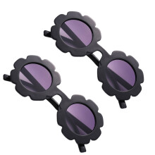 2Stk Sonnenbrillen Kinder Schwarz Anti-Uv Sonnenblumen Motiv Leicht