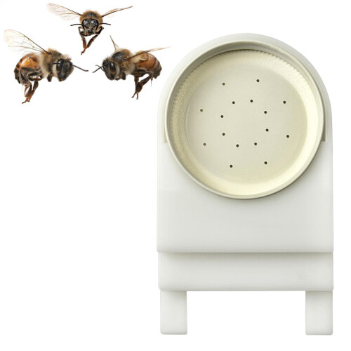2pcs beehive entrance feeder with perforated lid plastic (white)