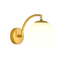 Nordic Gold Indoor Wall Reading Lamp With Glass Shade For Bedside And Aisle Decor Modern Nordic Style