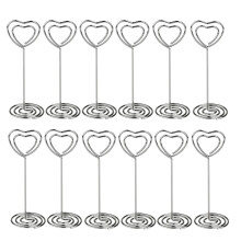 12 herzförmige Metallklammern, Fotohalter, Platzkarte, Deko Hochzeit