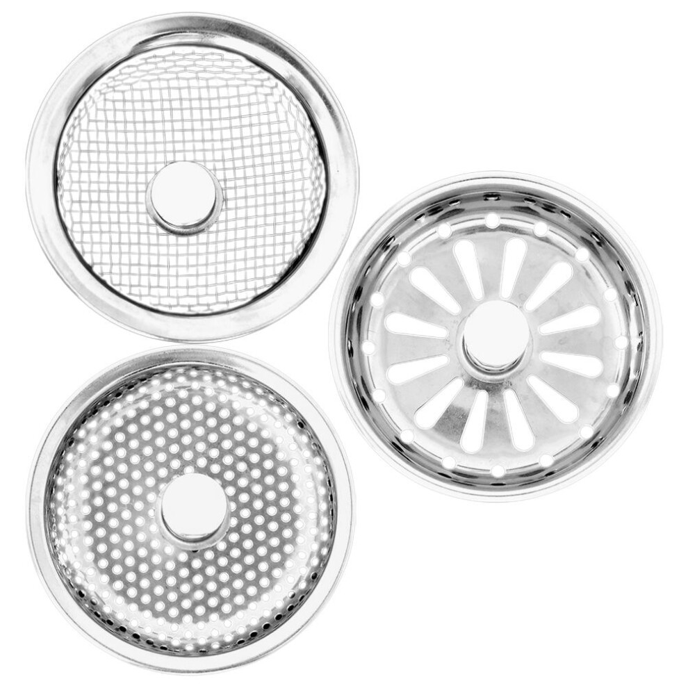 3Pcs Round Floor Drain Strainer Shower Hair Stopper Cover Replacement 3302714034591
