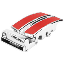 1Pc Men Red Alloy Automatic Belt Buckle Fashionable Waist Fastener