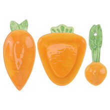 3pcs kids radish shaped tableware set with bowl dish spoon in orange