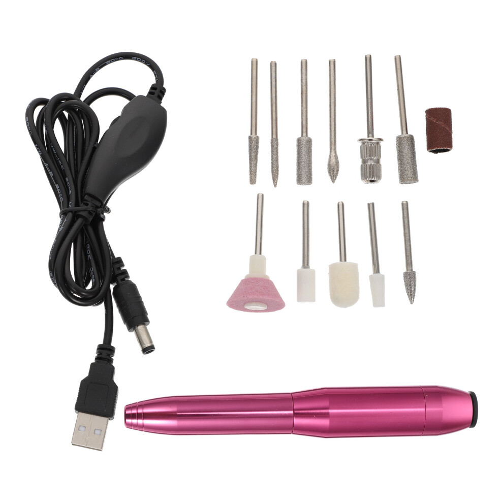 Artibetter Electric Nail Grinder With Sanding Heads Usb Polishing Trimmer 1 Set