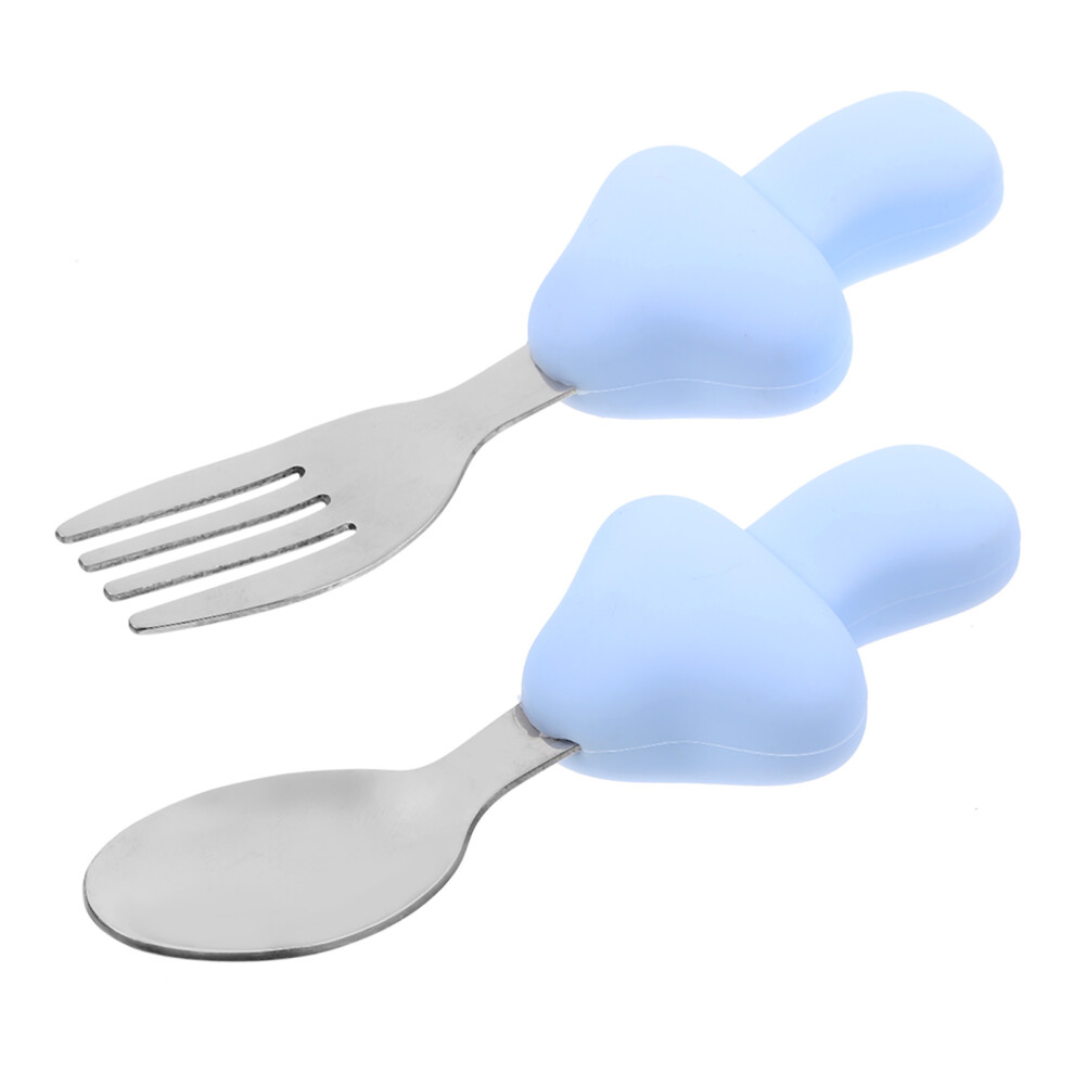 1 Set Toddler Utensils With Silicone Handle Spoons And Forks Aboofan