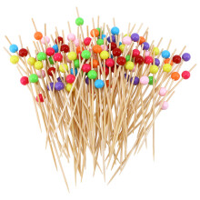 200 pcs 12 cm colorful round bead cocktail picks for fruit appetizers